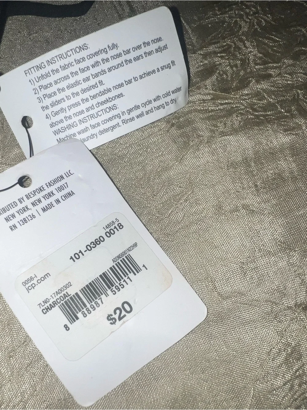 3 Pack Washable Face Coverings Gray Adjustable Reusable NWT